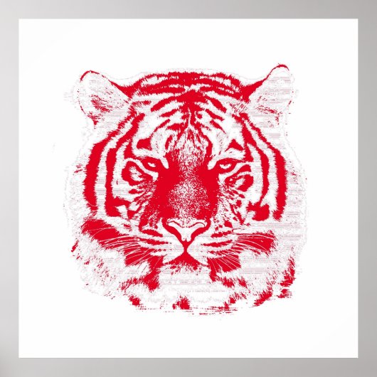 Poster Tigre rouge et blanc (Devant)