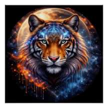 Tigre sacré – Équilibre cosmique | Ventilateur de 