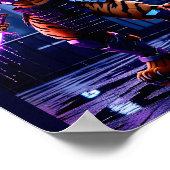 Poster Tigre Samouraï Cyberpunk (Coin)