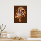 Poster Tigre style art japonais (Cuisine)