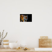Poster Tigre sur fond noir (Cuisine)