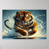 Poster Tigre sur la Marée Turquoise (Devant)
