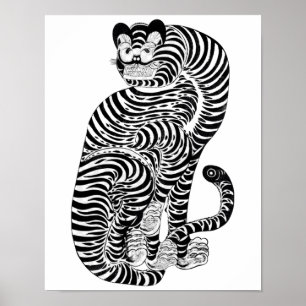 Poster Tigre talismanique vintage Petit