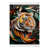 Poster Tigre Toné De Terre : Un Papier Quilling Art (Devant)