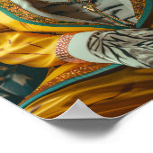 Poster Tigre unique habillé comme une personne buvant du (Coin)