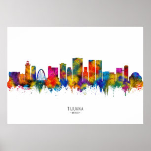 Poster Tijuana Mexique Skyline
