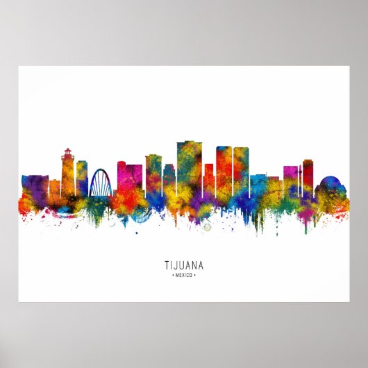 Poster Tijuana Mexique Skyline (Devant)