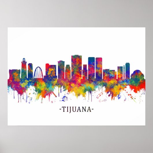 Poster Tijuana Mexique Skyline (Devant)