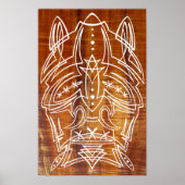 Poster Tiki à tête baissée rayée (Devant)