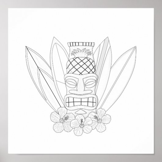 Poster Tiki Adult Coloration (Devant)