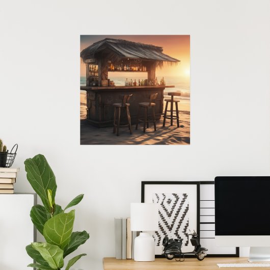 Poster Tiki Bar - 6 - (Bureau à domicile)
