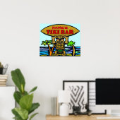 Poster Tiki Bar Sign, ajouter un nom (Bureau à domicile)