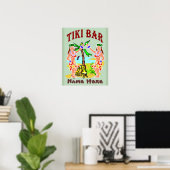 Poster Tiki Bar Sign nom ajouter (Bureau à domicile)