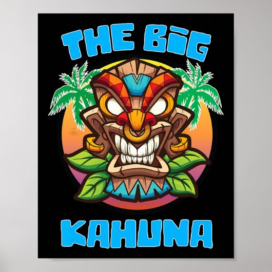Poster Tiki Big Kahuna Funny Hawaiian Fête des pères Vaca (Devant)