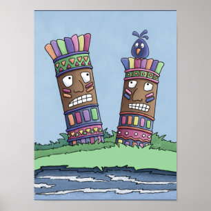Poster Tiki Bird Plum