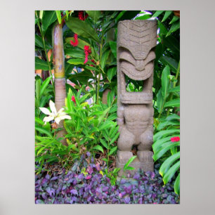Poster Tiki dans le jardin