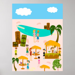 Poster Tiki Pool Party