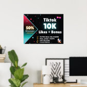 Poster Tiktok 10K Likes + 100K Vues GRATUIT (Bureau à domicile)