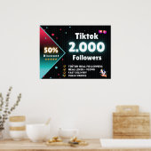 Poster Tiktok 2.000 abonnés | Acheter des abonnés Tiktok (Cuisine)