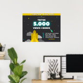 Poster Tiktok 5K Vues + 500 Likes (Bureau à domicile)