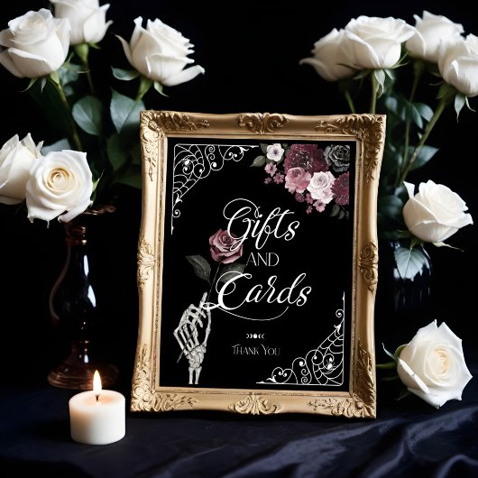 Poster Til Death Aquarelle Squelette Cadeaux et Cartes Ro