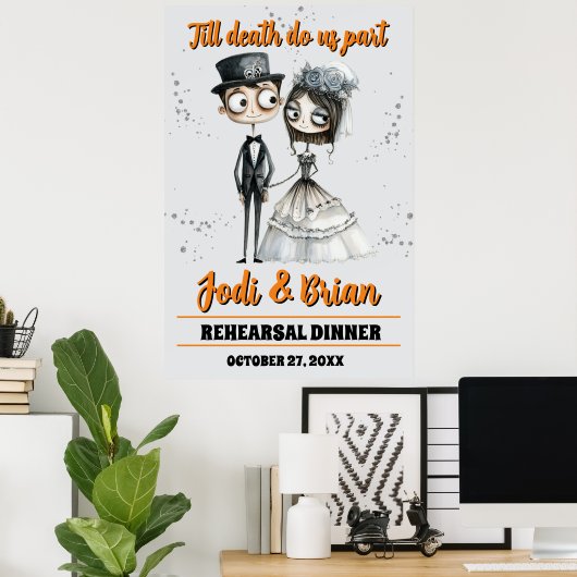 Poster Till Death Do Us Part Halloween Wedding Welcome (Bureau à domicile)