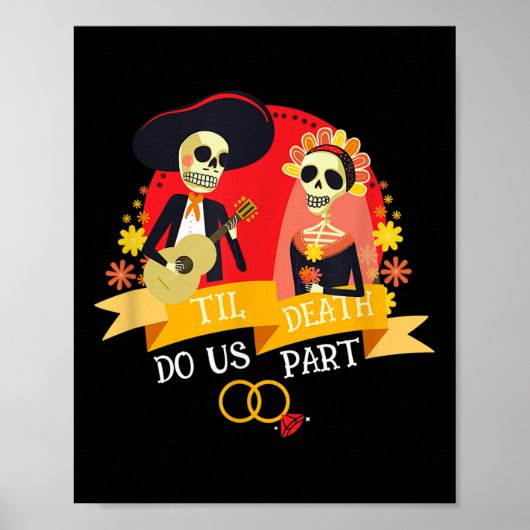 Poster Till Death Do Us Part Sugar Skull Wedding Bride Gr (Devant)