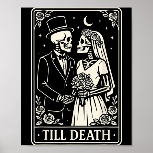 Poster Till Death Skeleton Love Couples Gothic Wedding Br (Devant)