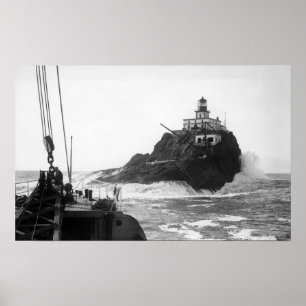 Poster Tillamook, phare de l'Orégon de bateau Photograp
