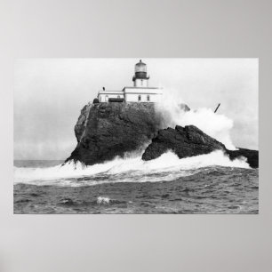 Poster Tillamook, Phare De L'Oregon Près De La Mer, OU