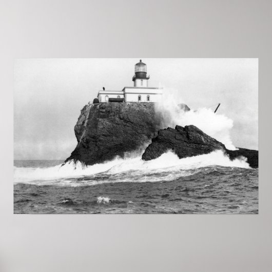Poster Tillamook, Phare De L'Oregon Près De La Mer, OU (Devant)