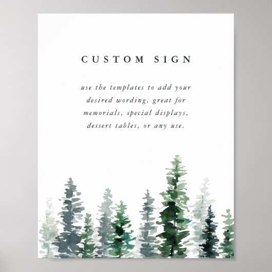 Poster Timber Grove Custom Wedding Sign Template (Devant)