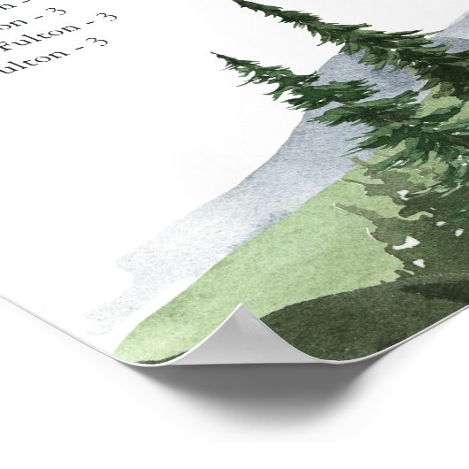 Poster Timberline | Alphabetical Wedding Seating Chart (Coin)