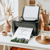 Poster Timberline Mountain Forest Wedding Guestbook Sign