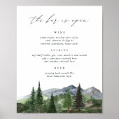 Poster Timberline | Panneau de menu de bar de mariage en (Devant)
