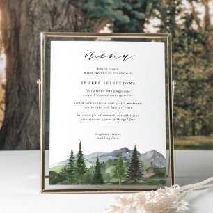 Poster Timberline   Panneau du menu Mariage de la forêt d