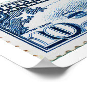 Poster Timbre 10 Cent Lindberg Air Mail (Coin)