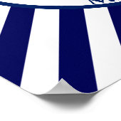 Poster Timbre Ancre et bandes diagonales personnalisés (Coin)