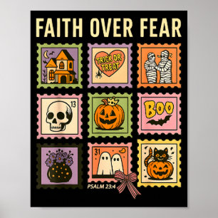 Poster Timbre chrétien Halloween Foi Sur La Peur Croyant