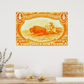 Poster Timbre de bison de chasse indienne 1898 (Cuisine)