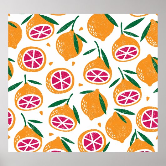 Poster Timbre de fruits Motif texturé sans joint (Devant)
