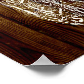 Poster Timbre Mason Jar sur une planche en bois foncé (Coin)