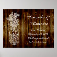 Timbre Mason Jar sur une planche en bois foncé