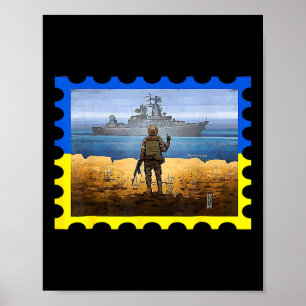 Poster Timbre-poste vintage Ukraine Drapeau Fierté 6
