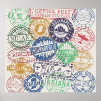 Timbres d'Indianapolis : Sceau de voyage.