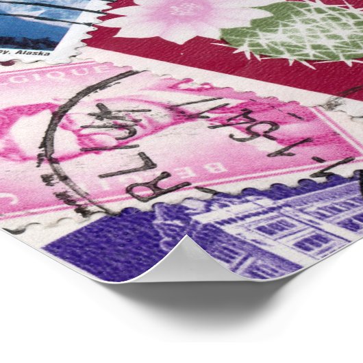 Poster Timbres-poste arc-en-ciel (Coin)