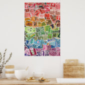 Poster Timbres-poste arc-en-ciel (Cuisine)