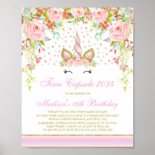 Poster Time Capsule Unicorn Time Capsule Baby Guest Book