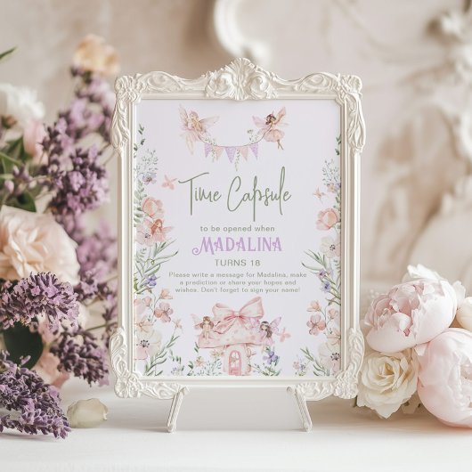 Poster Time Capsule Whimsical garden Fairy First Birthday