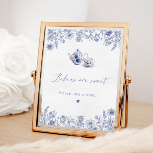 Poster Time For Tea baby shower Les bébés sont doux